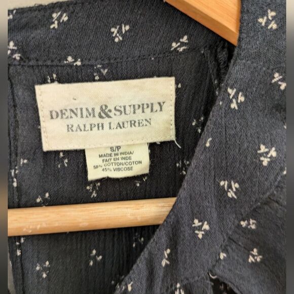 Ralph Lauren Denim & Supply Blouse Size S Black - Picture 3 of 4